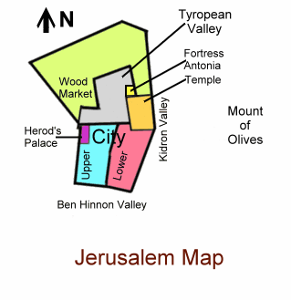 Jerusalem Map AD 30 - time of Jesus Christ